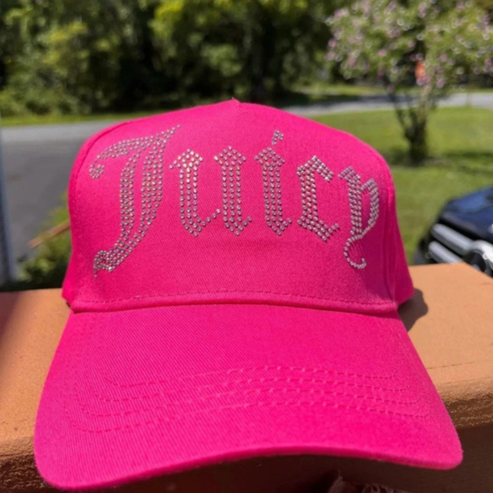 Juicy Couture Pink Rhinestone Logo Baseball Cap NWT Y2K